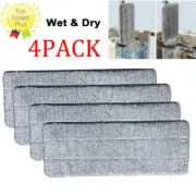 4 Pads Replacement For 360° Flat Squeeze Microfiber Mop Set Floor Tiles Cleaning