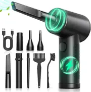 Powerful 140000RPM Cordless Air Duster, Reusable No Canned Air Dusters, 3-Gear Electric Compressed Air with Light, Keyboard Cleaner for Office