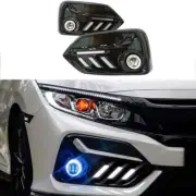 Led Fog Light Day Running Light 2pc For Honda Civic Hatchback Angel Eye 17-2021 (for: Honda Civic)