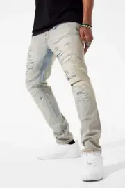Jordan Craig Sean Fit With Shreds Slim Jeans Antique 36 x 32L 36X32L Antique