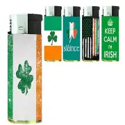 Irish Flag and Shamrock Assortment Set of 5 Electronic Refillable Butane