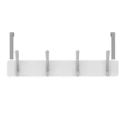 MODE 4 Brushed Nickel Hooks on White Board Over Door Hanger