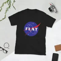 在飛比找蝦皮購物優惠-Flat Earth Nasa Space Logo 模仿短