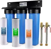 iSpring Under Sink Whole House Water Filter System + Connectors,CTO Reduce Lead