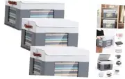 Storage Bins for Clothes, 40L Large Collapsible Stackable Closet Gray-white Mix