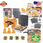 Creative Castle Shaped Waffle Maker for Kids - Dishwasher Safe Plates Included
