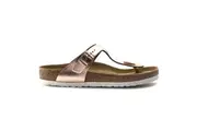 Birkenstock Gizeh Soft Footbed Natural Leather Sandals - Regular - Metallic Copper