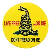 Don't Tread on me Yellow Round Back Patch for Biker Vest