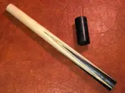 Prather 4 Myriad Point Prong Pool Cue Front. Ebony into Maple.