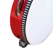 Wooden Tambourine With Jingles Hand Bell Drum Kids Educational Percussion Mu HR6