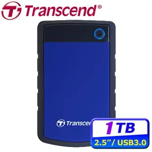 創見 StoreJet 25 H3B 1TB 2TB 4TB USB3.1 2.5吋行動硬碟-(藍)