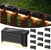 Solar Deck Step Lights Outdoor 4/8/12/16/20 Pack Solar Step Light Waterproof Led Solar Lights for Outdoor Stairs Step Fence, Railing, Yard and Patio Cool White, Warm White (Warm White, 20 Pieces Pack)
