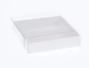 50 x 15*15*4cm white invitation presentation cookie box pocket - Clear Slide On Lid - wedding engagement part event