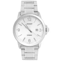在飛比找momo購物網優惠-【ORIENT 東方錶】經典銀設計鋼帶腕錶(SUNE5005