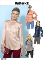 Butterick Sewing Pattern B6487 Misses Tops Fitted Pullover Sizes 14-22 FF UNCUT