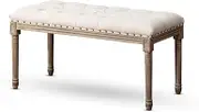 GUAWJRZDP Wood Bench, Dining Bench, Upholstered Bench, 39.3" Long Wooden Entryway Bench with Soft Cushion, Classic Vintage Bench for Living Room, Hallway, or Entryway, White