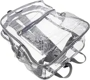 [MOBUTOFU] Heavy Duty Pvc Backpack Mesh Pockets Large Capacity Clear School Outdoor Gym Diaper Stadium Bag