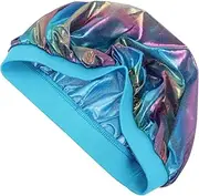 HAKIDZEL Elastic Shower Cap for Women Hair Turban Towel Silk Bonnet for Sleeping