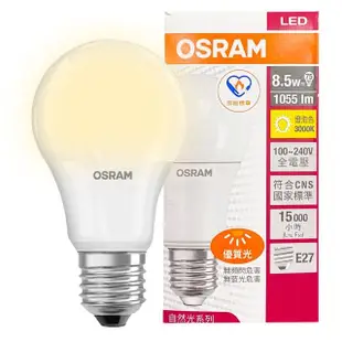 【Osram 歐司朗】12W 2入組LED晝光色/自然色/燈泡色 任選(E27省電燈泡 小口徑燈泡 發光角度更大)