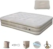Sulxyi Air Bed, Inflatable Mattress, Portable Travel Bed, Comfortable Flocked Design Double Size Portable and Lightweight Easy to Clean and Maintain for Home Travel Camping