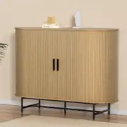 Oval Buffet Sideboard Cupboard With Sliding Doors Oak