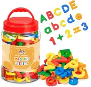 104 Pieces Magnetic Letters Numbers Alphabet Fridge Magnets ABC 123 Preschool...