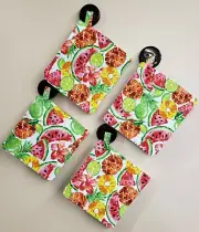 Pineapple & Watermelon Fruit Pot Holders (Set of 4)