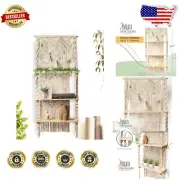 Rustic Macrame 3-Tier Wall Hanging Shelf - Perfect for Bedrooms & Nurseries