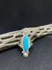 Native American Navajo San Bernardino turquoise sterling silver ring size 10.5