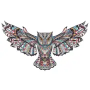 2 Pcs Detachable Colorful Owl Child Background Wall Decoration Sticker Cartoon Decoration