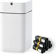 Airdeer Automatic Trash Can, 4 Gallon Self Sealing and Self-Changing Smart Trash Can, Motion Sensor, Touchless Garbage can with lid for Kitchen Bathroom Bedroom, 6 Refill Rings(A1, Black Line)