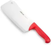Arcos Butcher Knife 9 inch Nitrum Stainless Steel. Cleaver Knife. Polypropylene Red Handle. Color Identification System for Prolonged and Heavy Use. 2900 Series. Color Red.