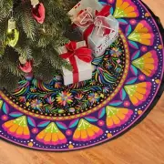 Mexican Colorful Christmas Tree Skirt Funny Tree Mat for Farmhouse Xmas Holid