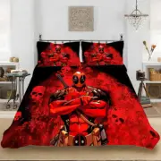 Red Murderous And Handsome 3D Quilt Duvet Doona Cover Set Pillow case Print