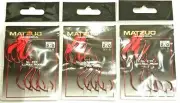 24 MATZUO RED CHROME UP EYE CIRCLE HOOKS SIZE 2/0