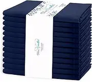 Blue Needles Solid Cloth Napkins Set of 12 Navy Blue 100% Cotton Dinner Napkins 18x18 inches - Soft, Reusable and Washable Spring Summer Linen Napkins, Ideal for Events, Parties & Everyday Use