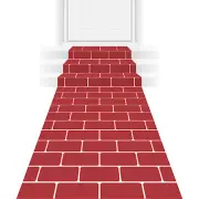 24x10 Ft. Red Brick Polyester Aisle Runner - Morris Costumes
