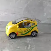 4" Diecast ECO car - Doors Open - Pull Back Action - Yellow - by Sunnyside