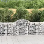 Arched Gabion Baskets 3 pcs 200x50x80/100 cm Galvanised Iron vidaXL
