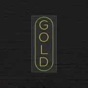 Gold Sign for Business Displays | LED Flex Neon | 13"W x 32"H x 1"D