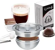 Vertuoline Refillable Coffee Capsule Reusable Pod Filter Compatible for Nespresso Vertuoline, Stainless Steel Reusable Coffee Capsules Pods