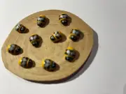 Wooden Adhesive Yellow Black Honey Bees Flat backs Embellishments Scrap booking