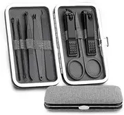 Nail Clippers Set Stainless Steel Nail Scissors Set Household Men and Women Special Nail Clippers Manicure Beauty Tools 8 Piece Portable Household Nail Clippers Portable Set(Gray)