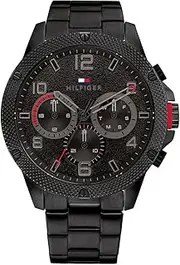 [Tommy Hilfiger] Men's Blaze 1792030 Quartz Watch, Black, 46 mm Case Diameter