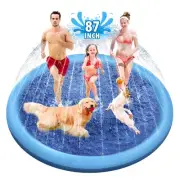 Dog Splash Pad, 87in Anti-Slip Dog Pool Splash Pad for Dogs Kids 0.55mm Thick...