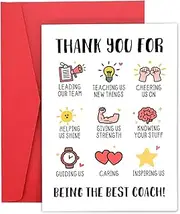 Coach Thank You Cards Coach Gifts for Men Women Soccer Coaches Appreciation Cards Bulk Baseball Coaches Appreciation Gift for Volleyball Football Softball Dance Cheer Coa-ch Christmas Stocking Stuffer
