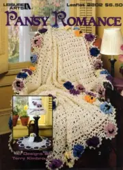 Pansy Romance Afghans, Lampshade, Doily, Placemat, Rug, Crochet Leaflet 2802 NOS