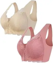 [GUOGAOzz] Comfort Bra Front Closure Lace Comfy Everyday Bralette,No Wire Bras Push Up Wire Free Sexy Seamless Bra