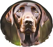 Brown Labrador Retriever Print Shower Cap For Women Men Reusable Lightweight Soft Bath Hair Cap With Elastic Band