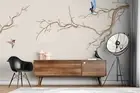 3D Floral Bird Wallpaper Wall Mural Removable Self-adhesive 387